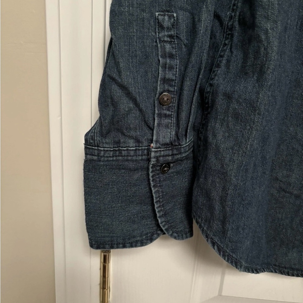 Lands' End Women's Blue Denim Button-Down Shirt Size 12 - Picture 3 of 3